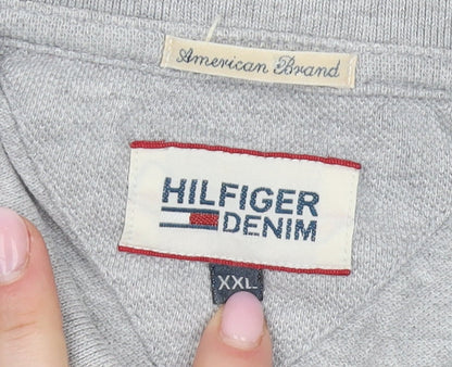 Hilfiger Denim Men's Grey Polo Shirt 2XL Short Sleeve