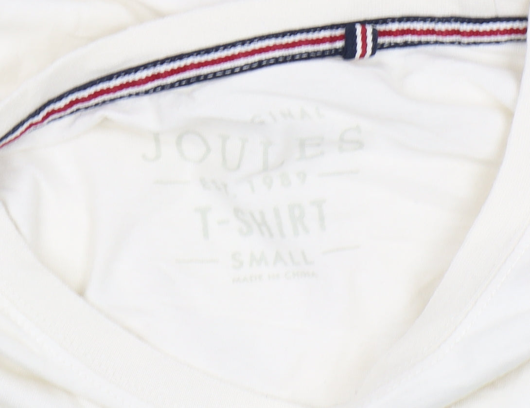Joules Men's White Graphic Print Cotton T-Shirt S