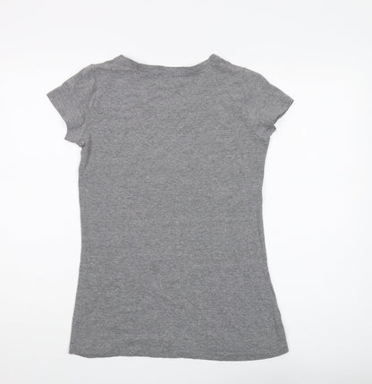 Womens UK Size 12 Elle Sport Grey Basic T-Shirt