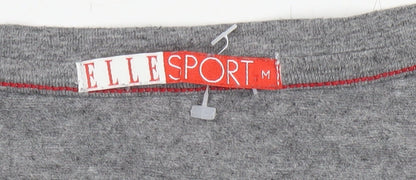 Womens UK Size 12 Elle Sport Grey Basic T-Shirt