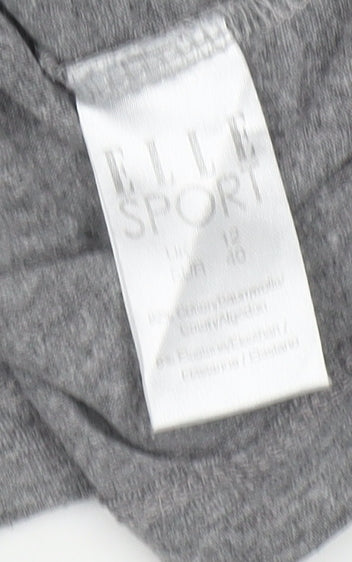 Womens UK Size 12 Elle Sport Grey Basic T-Shirt