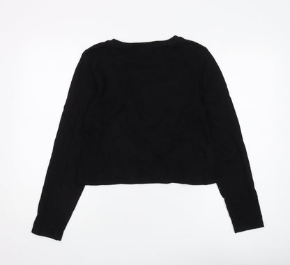 River Island Women's Black Cropped Tattoo T-Shirt