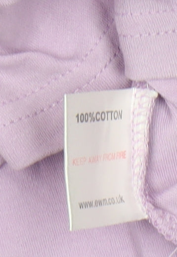 EWM Women's Purple V-Neck Cotton T-Shirt, L