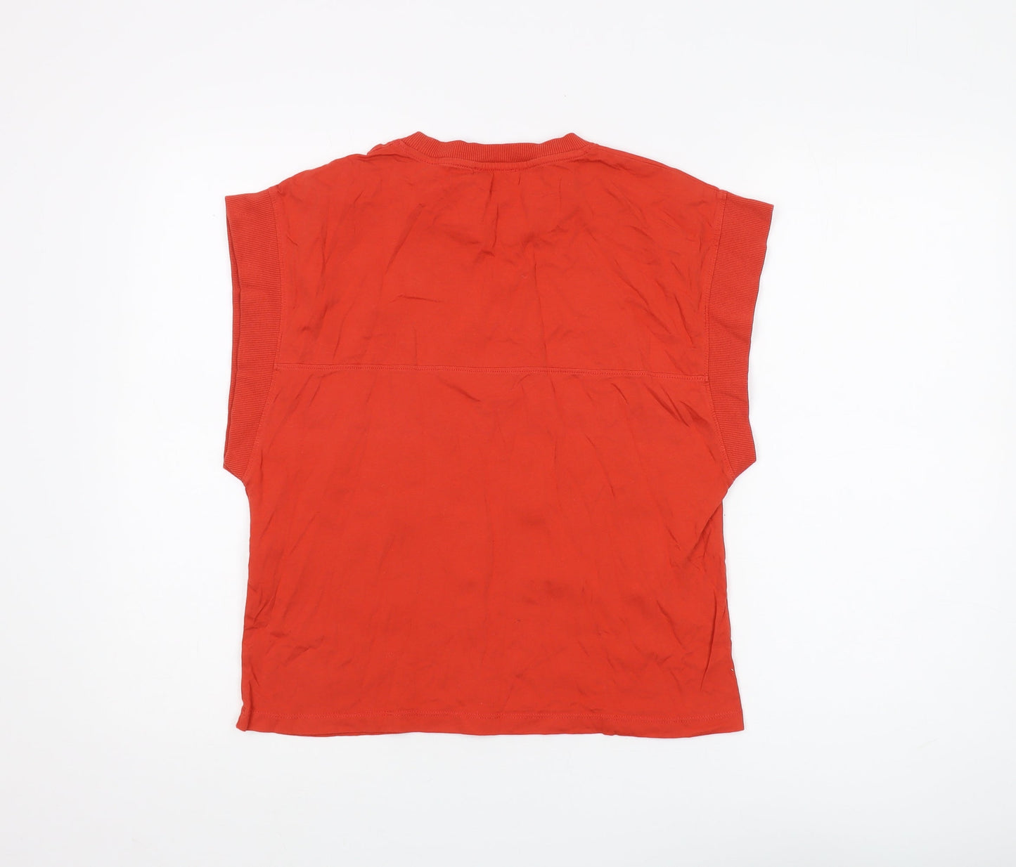 Womens UK Size S Zara Red Basic T-Shirt