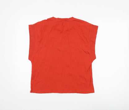 Womens UK Size S Zara Red Basic T-Shirt