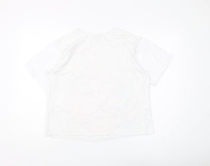 Carpe Diem Women's White Graphic T-Shirt, M, Casual Art Style