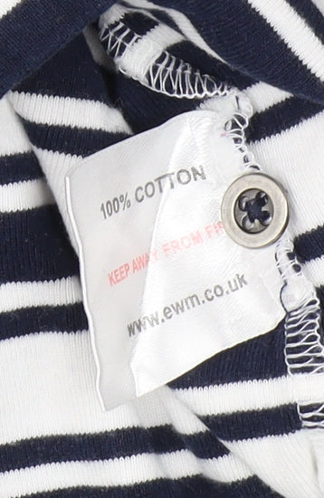 Isle Women Blue & White Striped T-Shirt Size L