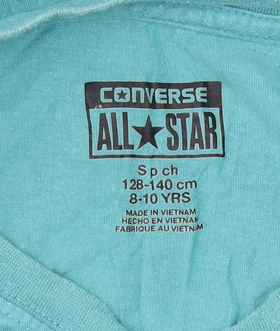 Converse Boys Blue Graphic Print T-Shirt, S, Summer Style