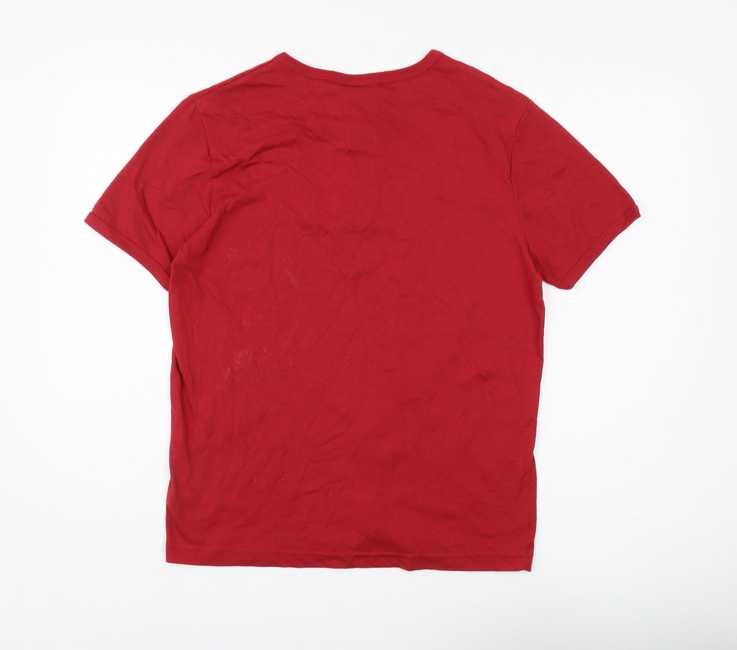 Unisex Adults UK Size S Lee Cooper Red Basic T-Shirt