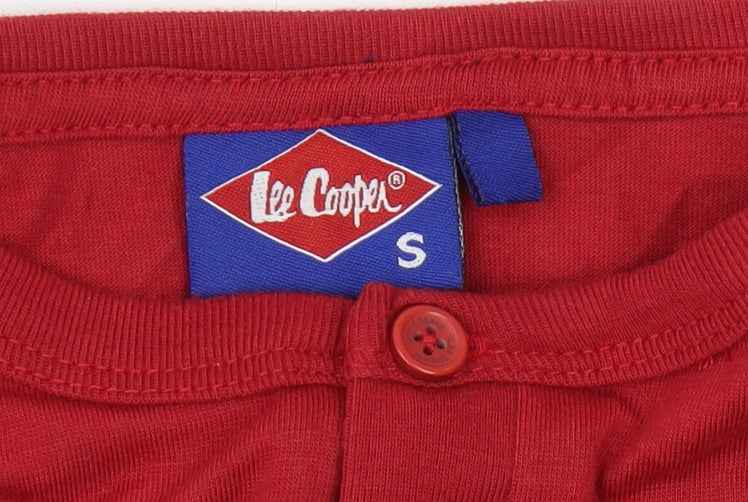 Unisex Adults UK Size S Lee Cooper Red Basic T-Shirt