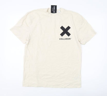 Mens UK Size M COLLUSION Beige  T-Shirt