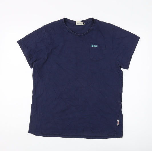 Lee Cooper Men's Blue Short Sleeve T-Shirt, Size L