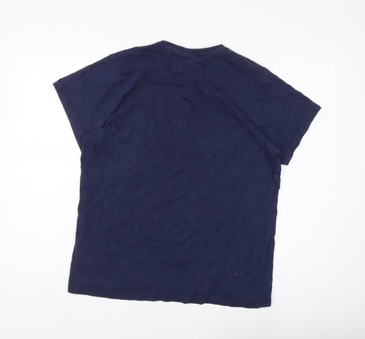 Lee Cooper Men's Blue Short Sleeve T-Shirt, Size L