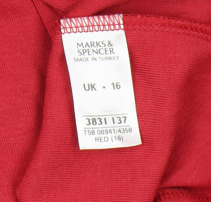 Womens UK Size 16 Marks and Spencer Red  T-Shirt