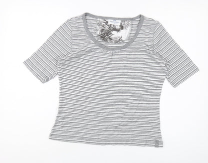 Princess Cruises Women's Grey Striped T-Shirt, M
