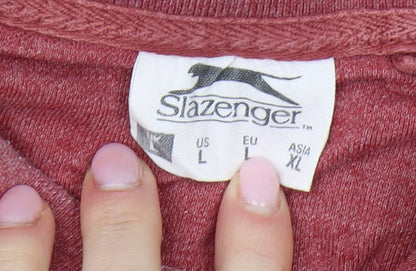 Slazenger Men's Red Polo Shirt L, Casual Comfort