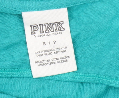 Womens UK Size S Victoria's Secret Green Basic T-Shirt