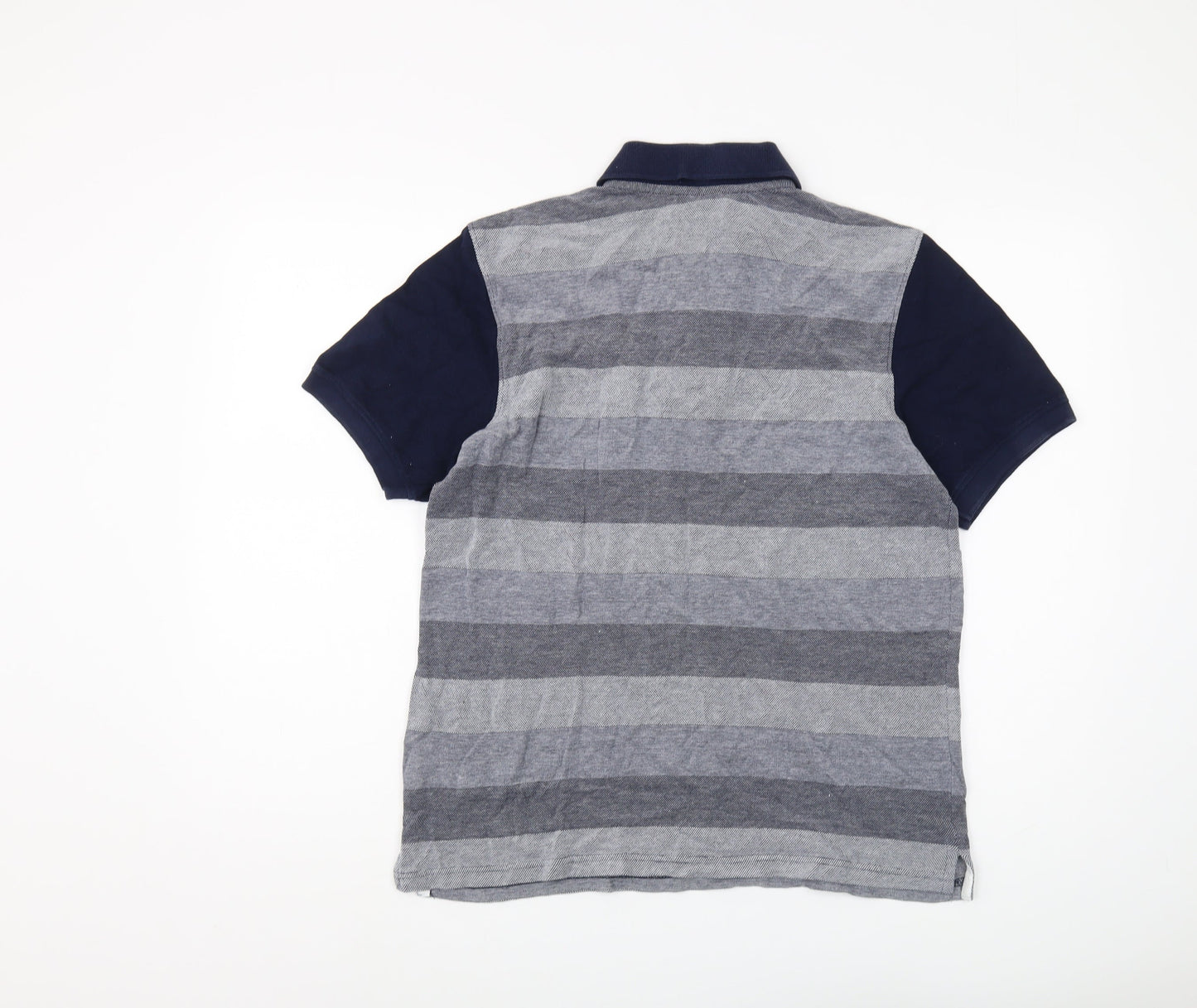 McKenzie Men's Grey Striped Polo, Size M, Cotton