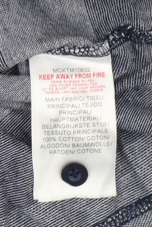 McKenzie Men's Grey Striped Polo, Size M, Cotton