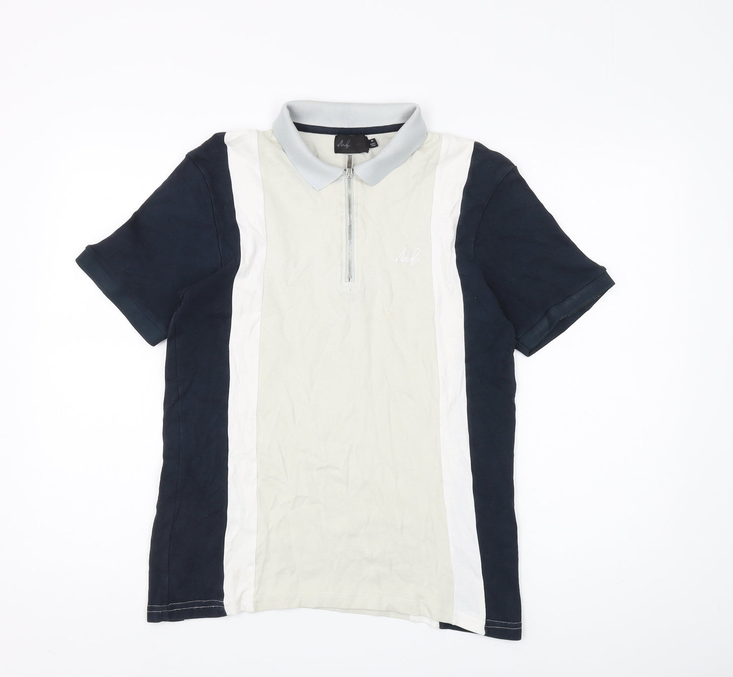 Burton Men's Beige Colourblock Polo Shirt, Size M