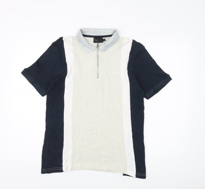 Burton Men's Beige Colourblock Polo Shirt, Size M