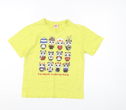 MD Boys Yellow Graphic Cotton T-Shirt, Size 5