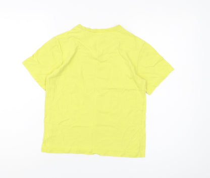 MD Boys Yellow Graphic Cotton T-Shirt, Size 5