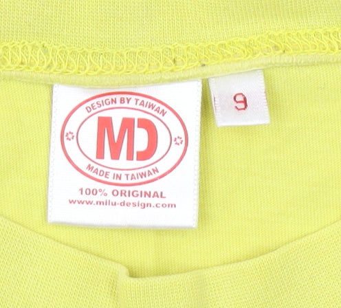 MD Boys Yellow Graphic Cotton T-Shirt, Size 5