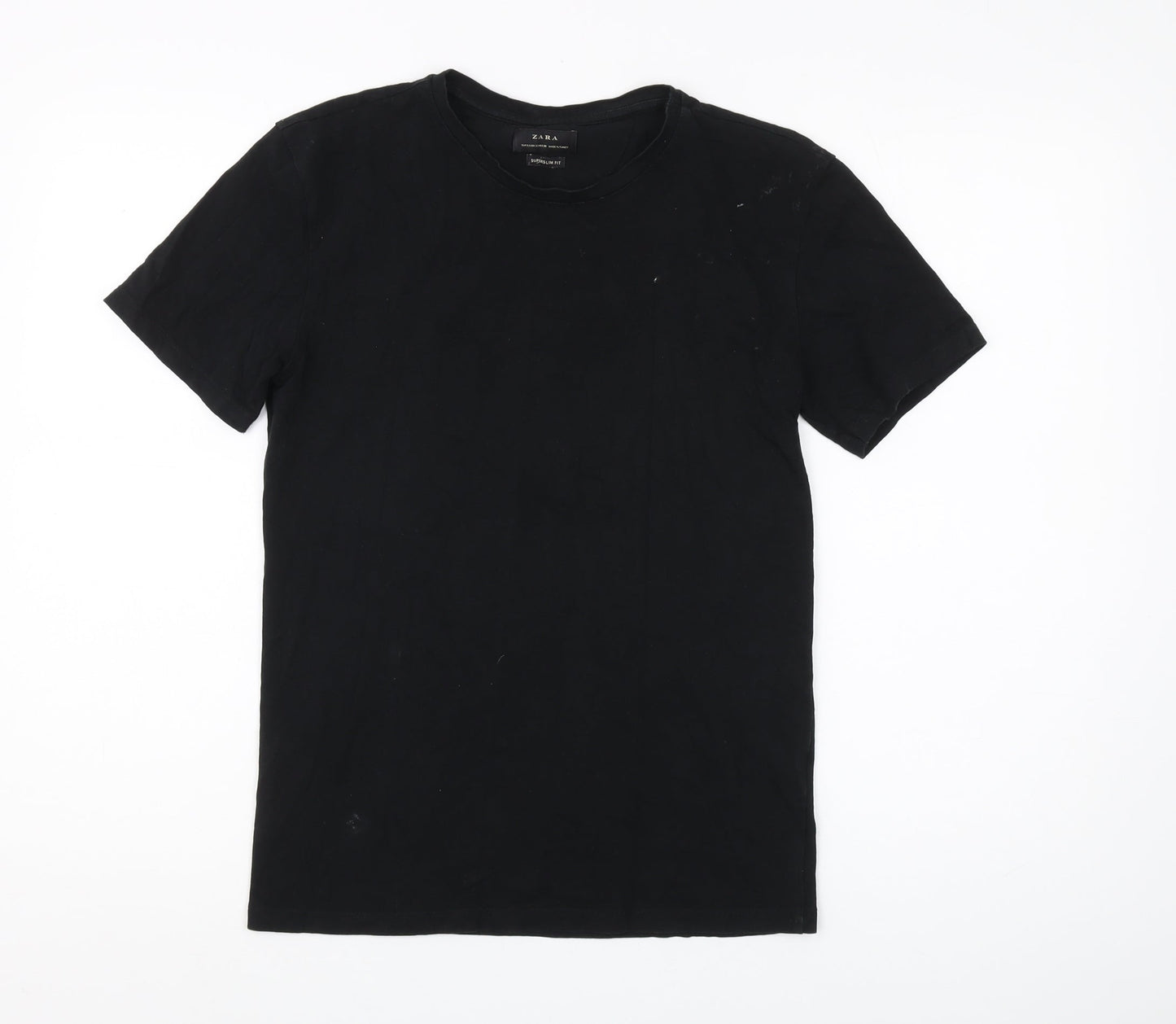 Zara Men's Black Super Slim Crew Neck T-Shirt S