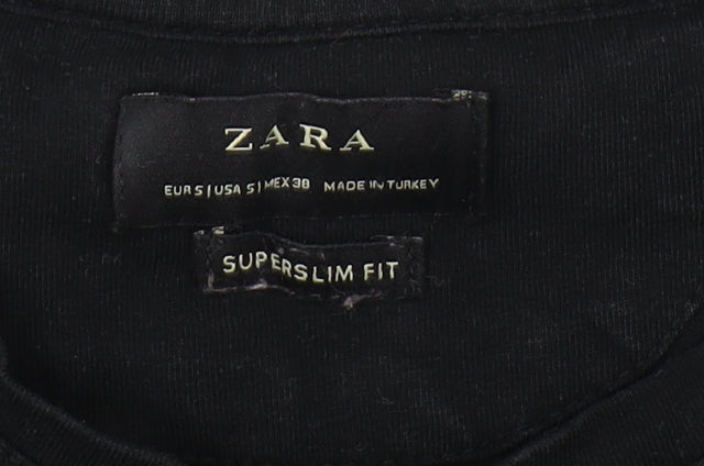 Zara Men's Black Super Slim Crew Neck T-Shirt S