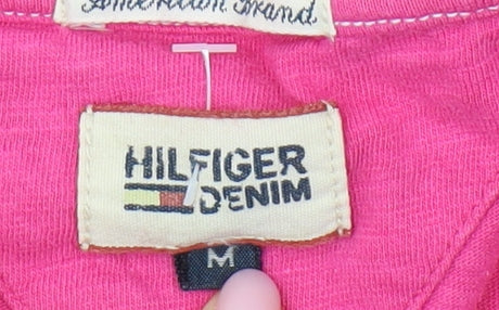 Womens UK Size M Hilfiger Denim Pink Jersey T-Shirt