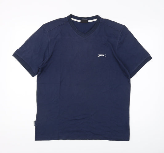 Slazenger Men's Blue V-Neck T-Shirt M