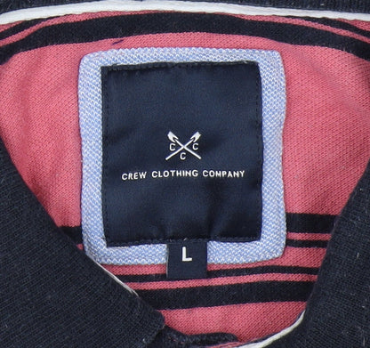 Crew Clothing Men's Red Striped Polo Shirt L Casual