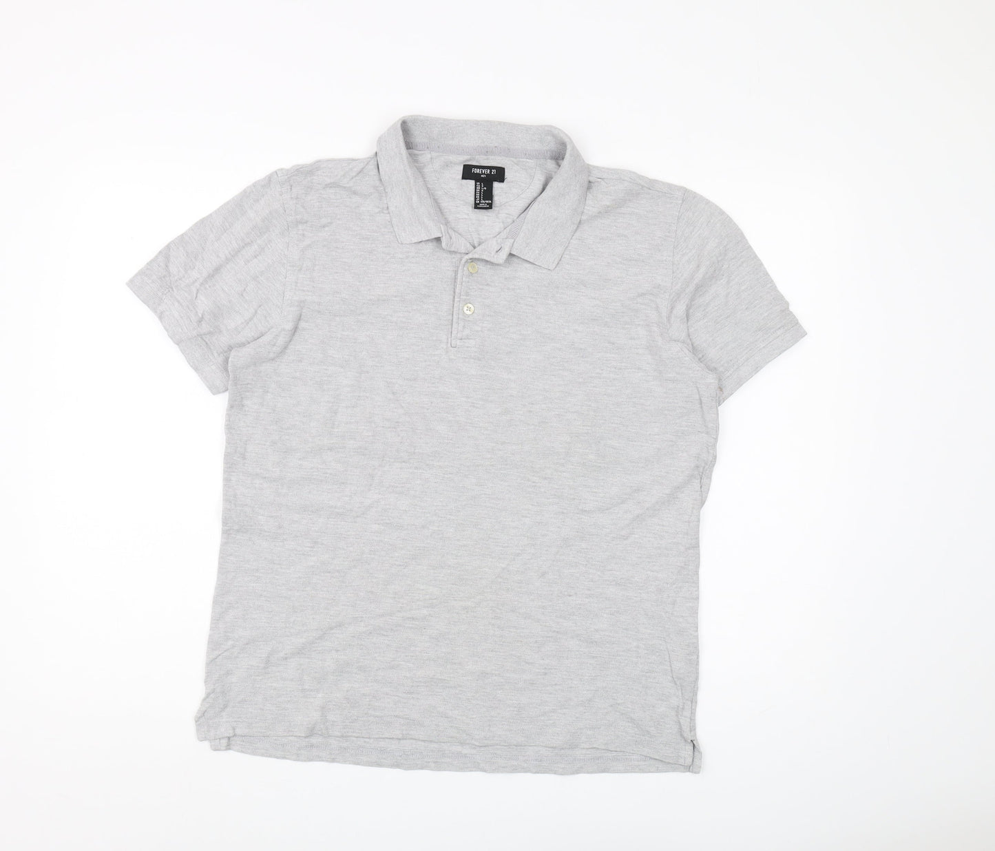 Forever 21 Men's Grey Polo Shirt L Short Sleeve
