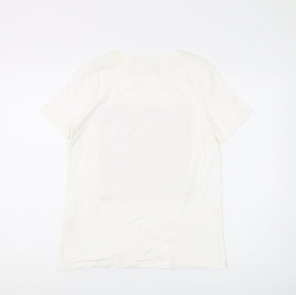 Womens UK Size S River Island White Basic T-Shirt
