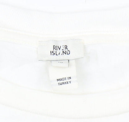 Womens UK Size S River Island White Basic T-Shirt