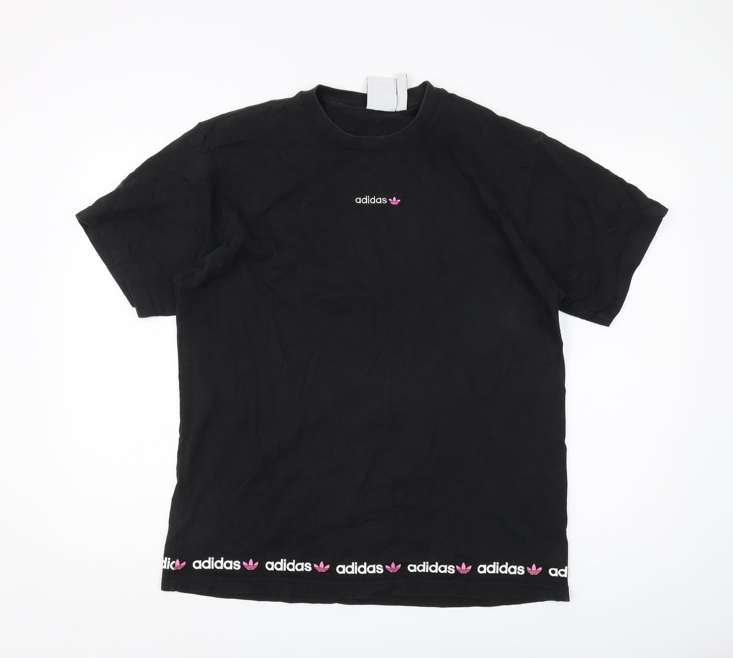 Adidas Men's Black Short Sleeve T-Shirt L Logo