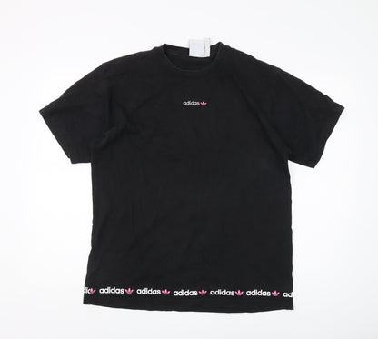 Adidas Men's Black Short Sleeve T-Shirt L Logo
