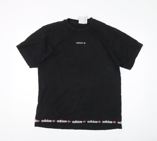 Adidas Men's Black Short Sleeve T-Shirt L Logo