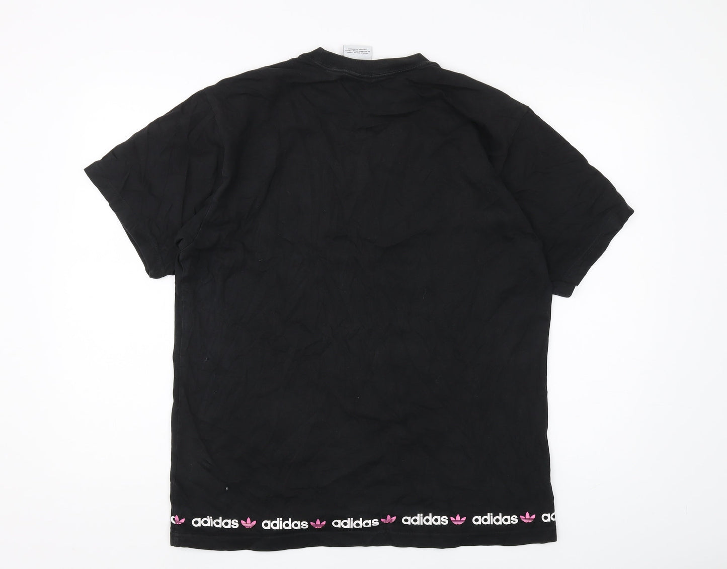 Adidas Men's Black Short Sleeve T-Shirt L Logo