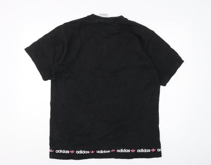 Adidas Men's Black Short Sleeve T-Shirt L Logo