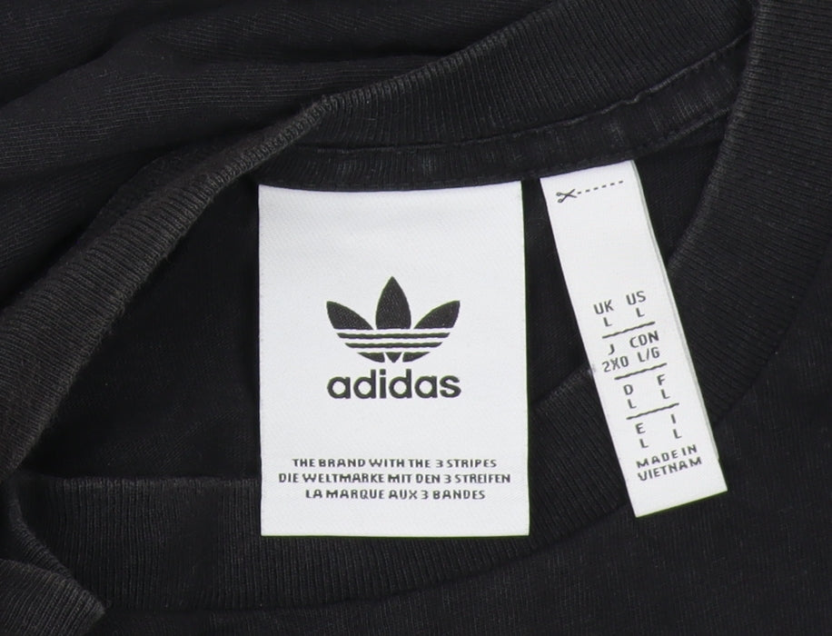 Adidas Men's Black Short Sleeve T-Shirt L Logo