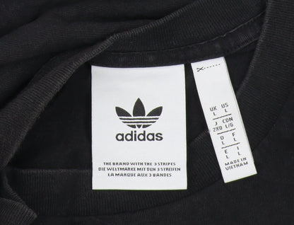 Adidas Men's Black Short Sleeve T-Shirt L Logo
