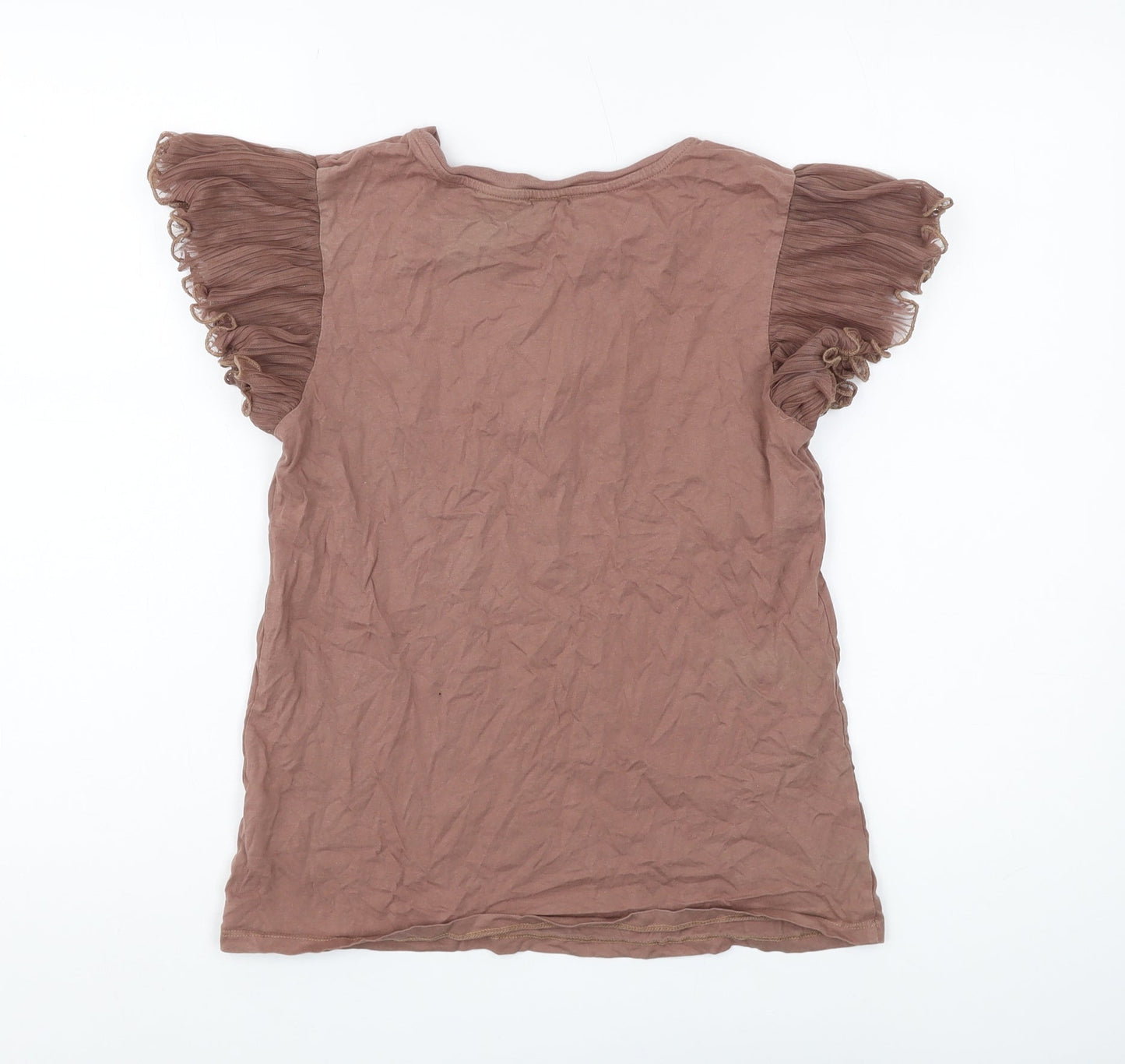 Womens UK Size 10 River Island Brown Jersey T-Shirt