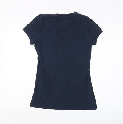 Jack Wills Women's Blue Cotton Crew Neck T-Shirt, Size 10