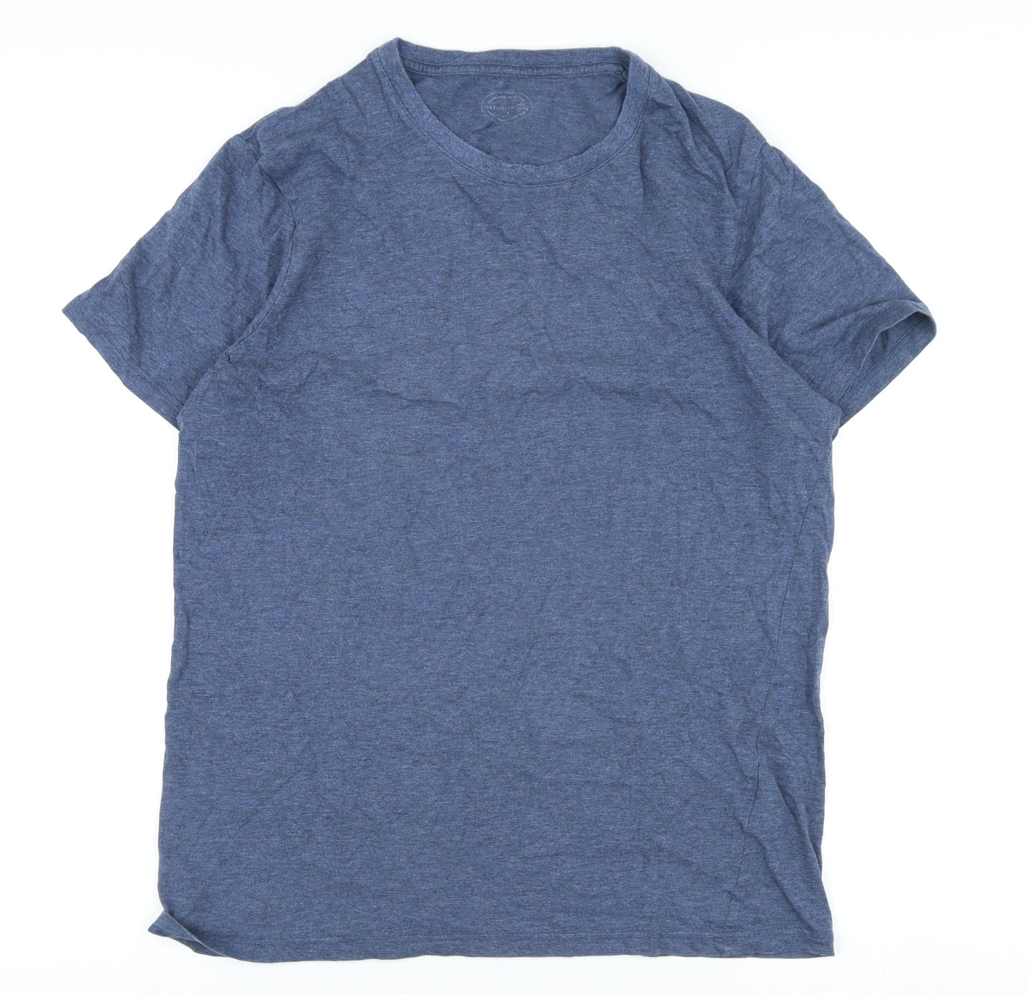 Men's Blue Cotton T-Shirt, L, Short Sleeve, Classic