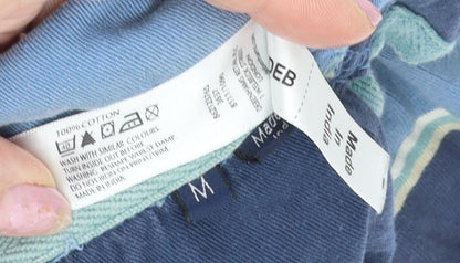 Maine New England Men's Blue Striped Polo, M