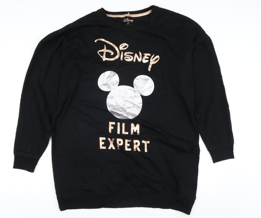 Womens UK Size S Disney Black Pullover Sweatshirt