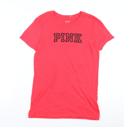 Womens UK Size XS Victoria's Secret Pink Basic T-Shirt