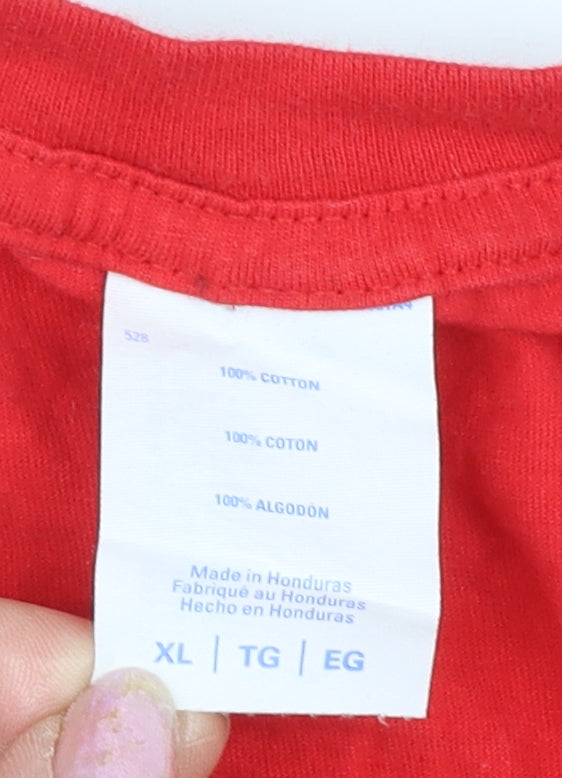 King Charles III Coronation Red Men's T-Shirt Size XL